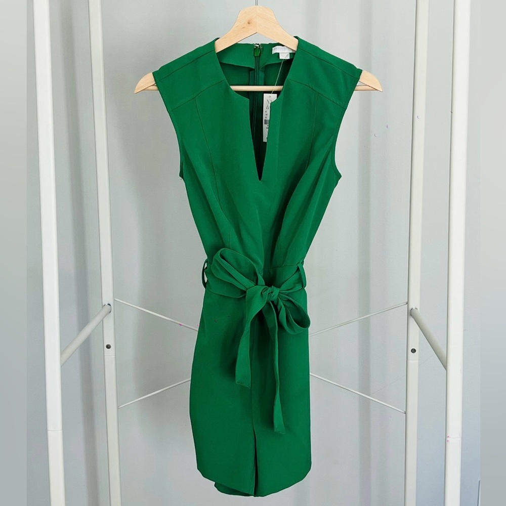 New York & Company Green Sleeveless Romper